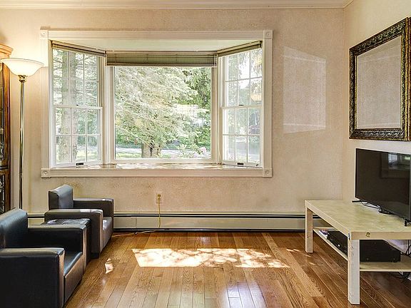 Living room with bay window