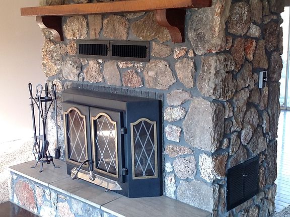 Beautiful stone fireplace