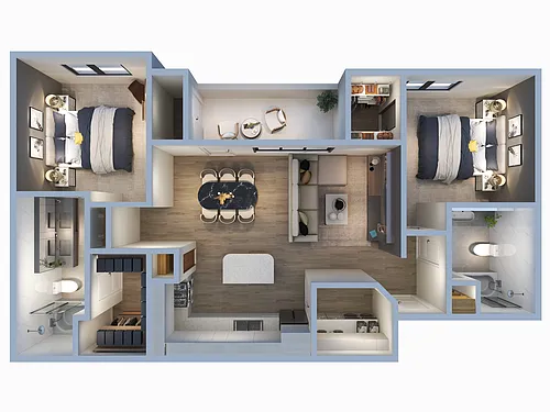 Floor plan 2 Bedroom 2 Bathroom