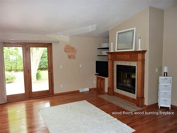 Fireplace and Patio doors