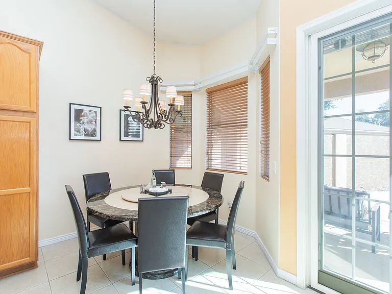 Breakfast area comfortably sits up to 8 people
