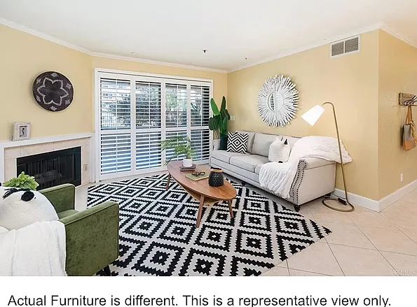 Living Room Area. Actual furniture is different and this is a representative view only.