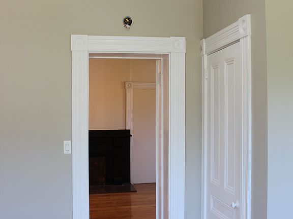 Bedroom towards living room showing closet