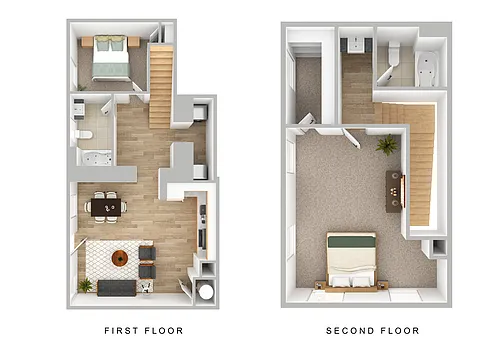 Floor plan 2 Bedroom 2 Bath Townhome