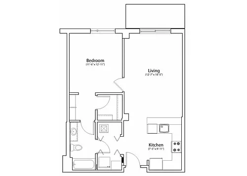 Floor plan 1X1 770