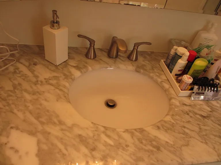 Master bath carrera marble