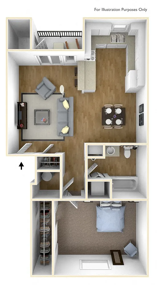Floor plan One Bed One Bath B