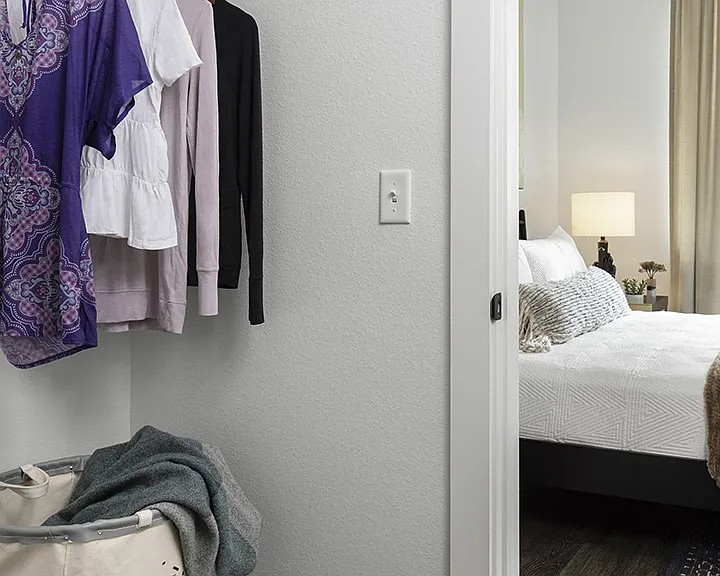 Spacious apartment Bedroom Closet.