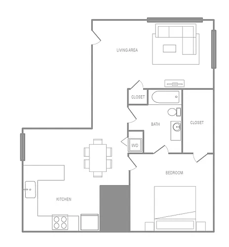 Floor plan Liberties Walk One Bedroom B
