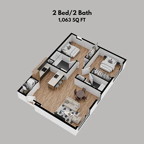 Floor plan 2 Bed/2 Bath