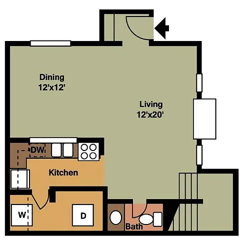 Floor plan Two Bedroom Townhouse