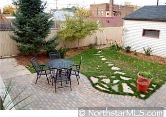 Back yard, patio, garage