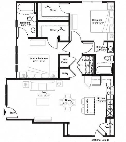 Floor plan Brookshire Tandem Garage