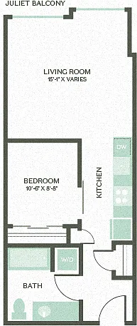 Floor plan Open One Bed 2