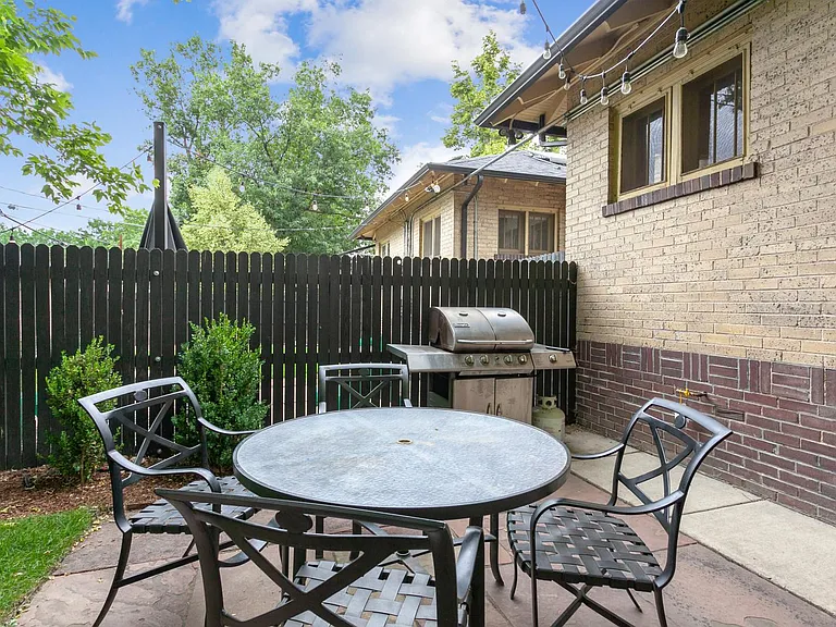 Outdoor seating and grill