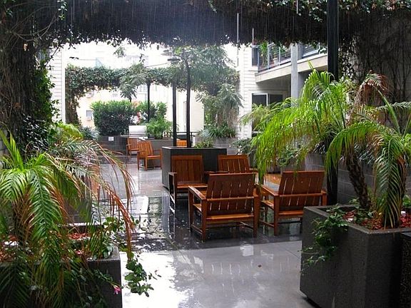 Outdoor shared BBQ area