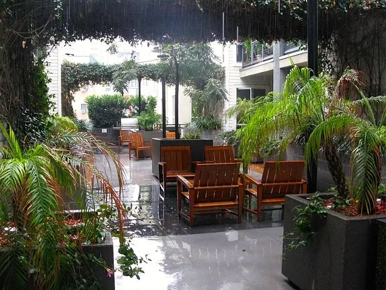 Outdoor shared BBQ area