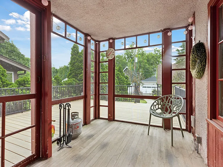 back screened-in porch and deck