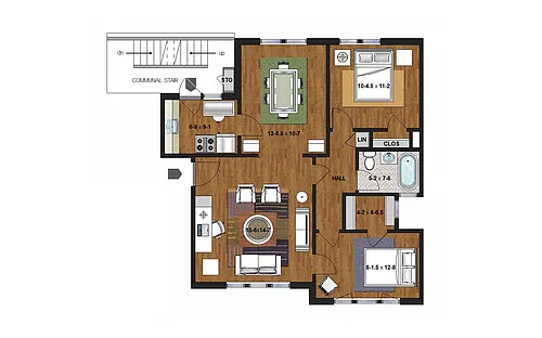 Floor plan 2 Bedroom B