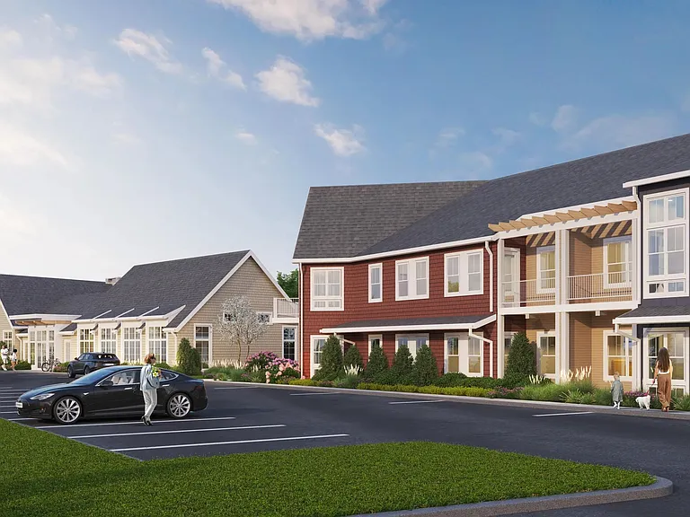 Garden-style apartment homes with private entries, resident parking, and classic New England_inspired design.