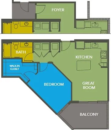 A3: 1bed 1bath A3: 1bed 1bath