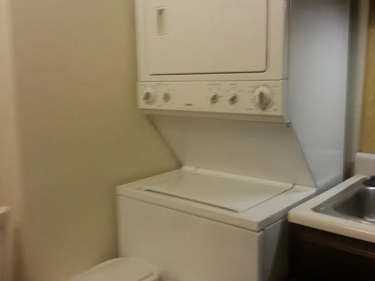 Washer/dryer and recycle bin too