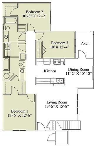 Floor plan 3 Bedroom - 2 Bathroom