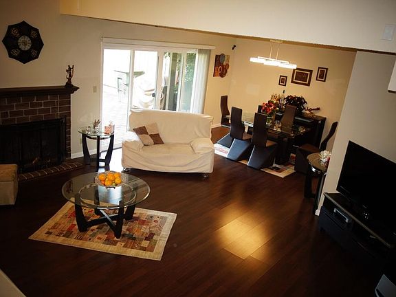 Living room and dining room