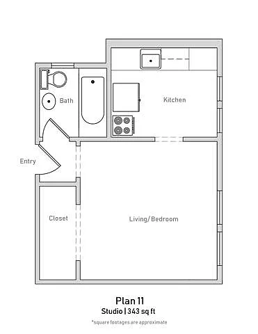Floor plan Floor Plan 11 Studio 1BA