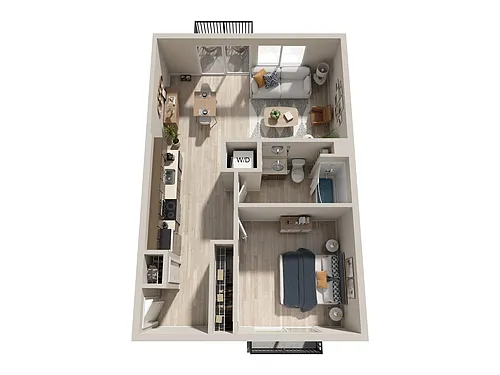 Floor plan 1bd 1ba K