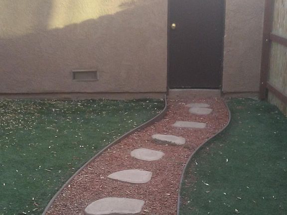Walk way to garage