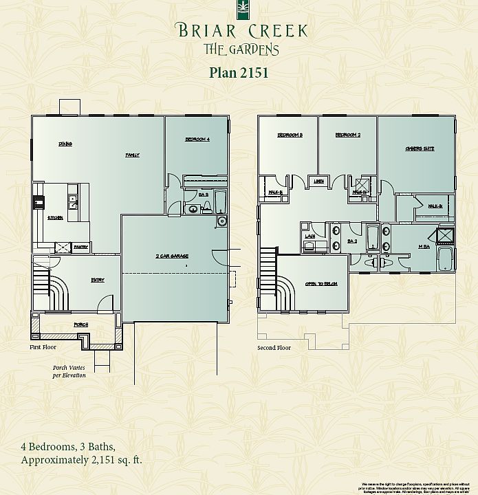 Two-story design with downstairs bedroom suite.