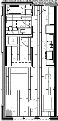 Floor plan Studio, 1 Bathroom