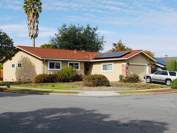 Front of the house with newly installed solar panels