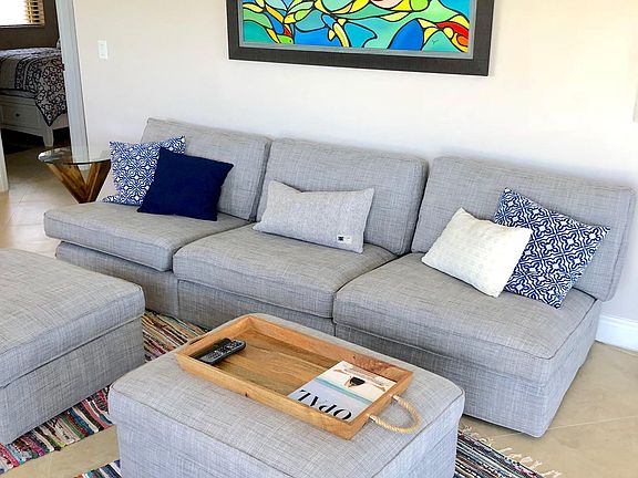 The living room - sofa seats 4 comfortably.