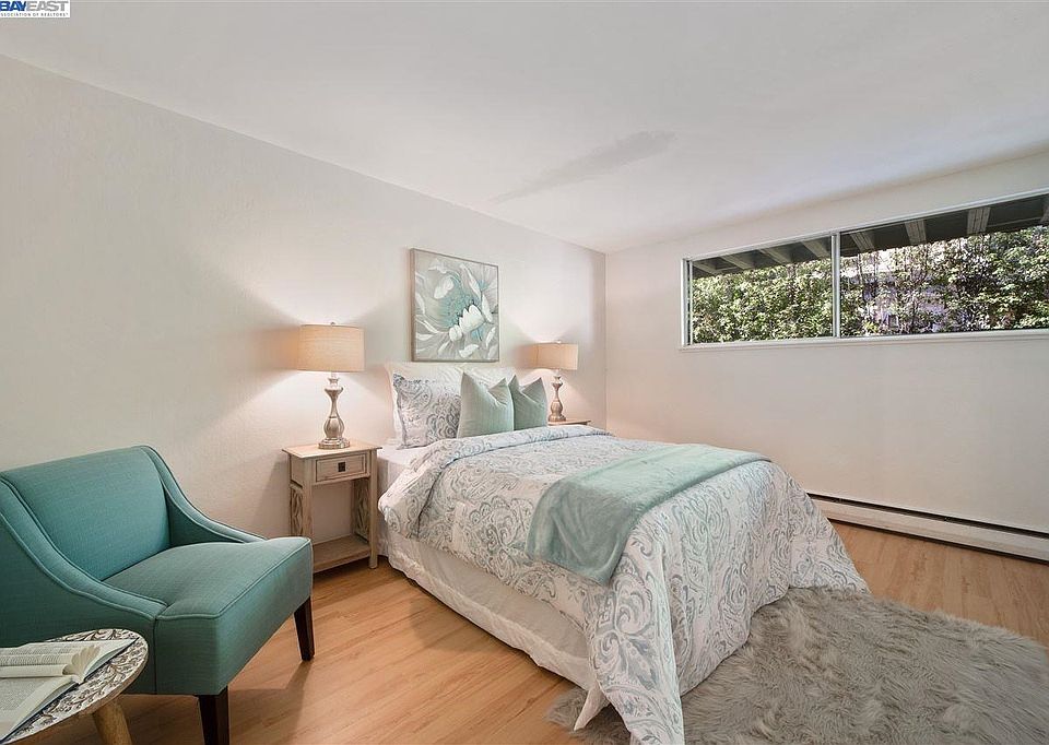 main bedroom seen here with full size bed