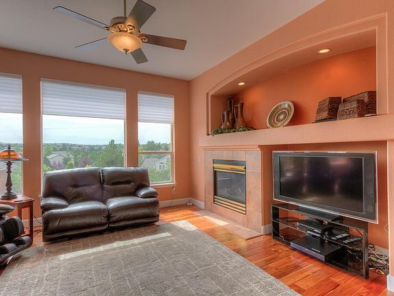 Great room with fireplace, great light and lovely views