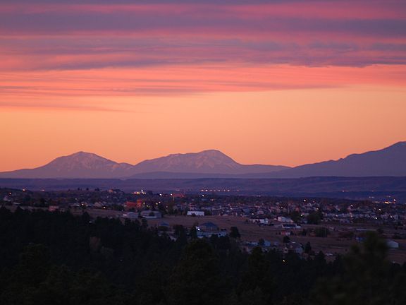 Spanish Peaks from deck