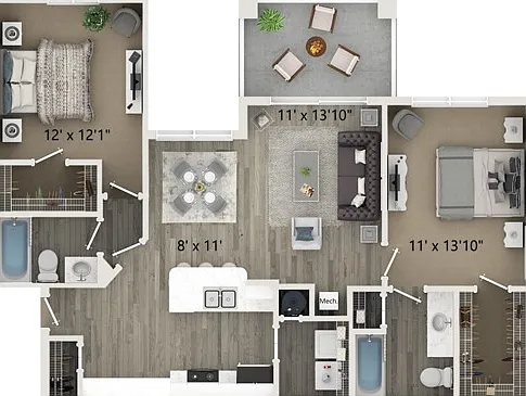 B3 2 bedroom 2 bathroom 1050 square feet B3 2 bedroom 2 bathroom 1050 square feet