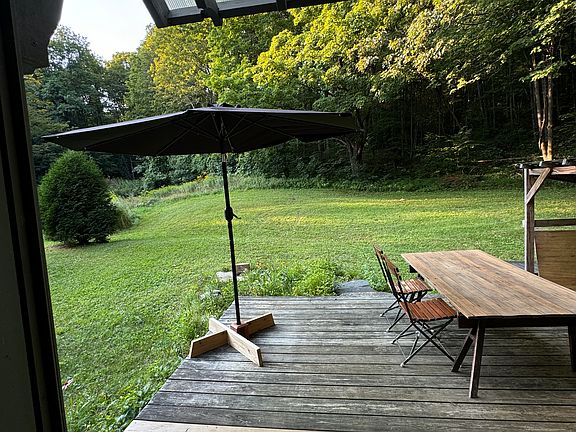 porch and backyard