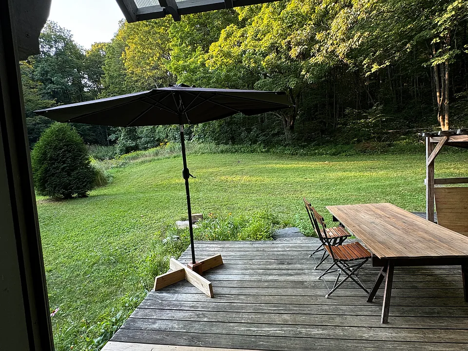 porch and backyard