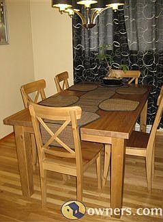 Dining Room features beautiful floors and a new light fixture