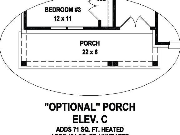 Parker II Floorplan Optional Porch Elevation C