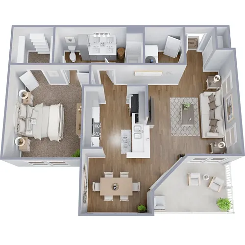 Floor plan 1 Bedroom, 1 Bath