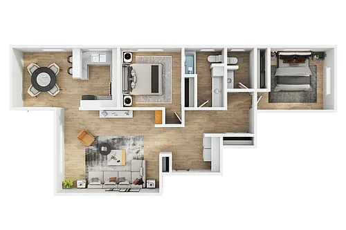 Floor plan 2 Bed 1.5 Bath