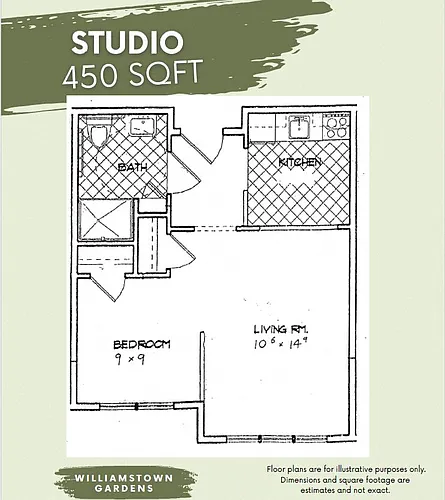Floor plan Studio 450SF