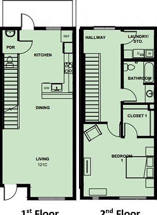 1 Bedroom Townhome 1 Bedroom Townhome