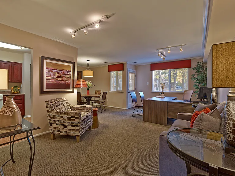 Comfortable and spacious leasing office at Haynes Run Apartments in Medford, NJ, offering a welcoming and professional environment.