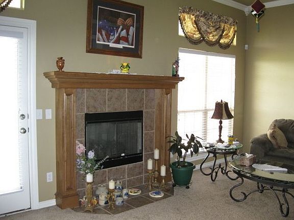 fireplace in living area
