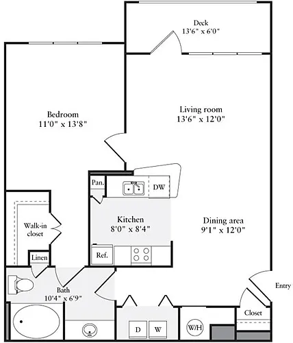Floor plan 1 Bedroom A